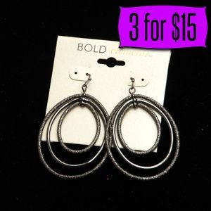 💎💰 Bold Elements Hematite Multi Loop Earrings